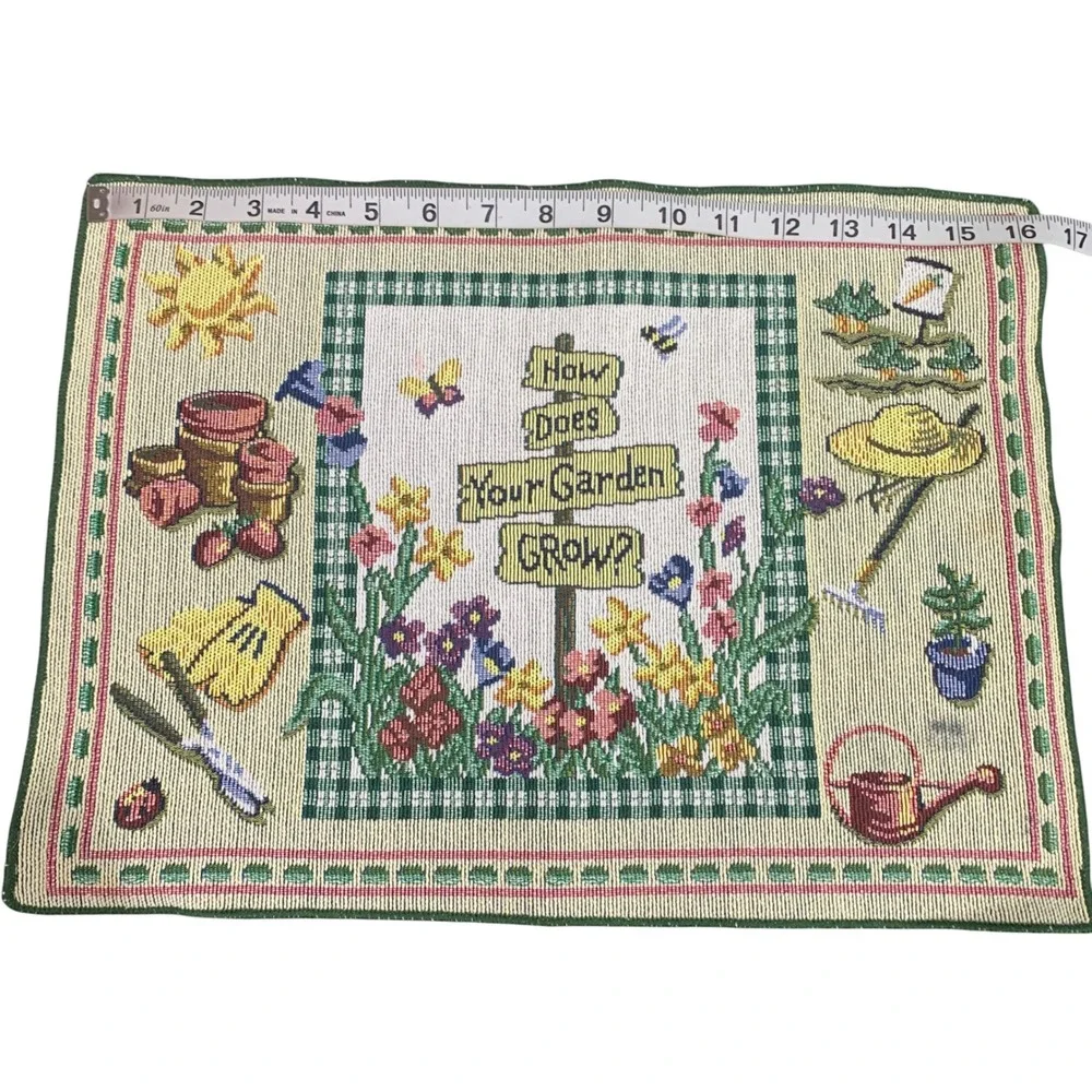 Garden Tapestry Placemats Set of‎ 4 How Does Your Garden Grow Table Decor